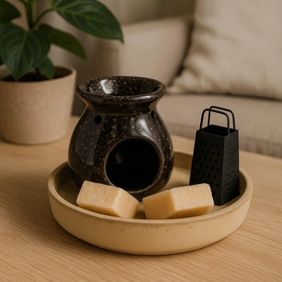 Homestyling Aroma lampa dárkový set hnědá