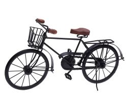 Homestyling Dekorace stojící BICYKL 47 cm černá s košíkem Homestyling Dekorace stojící BICYKL 47 cm černá s košíkem