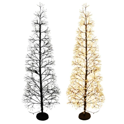 Homestyling Dekorativní světelný stromek 1600 LED 150 cm černý
