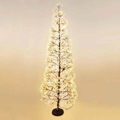 Homestyling Dekorativní světelný stromek 1600 LED 150 cm černý