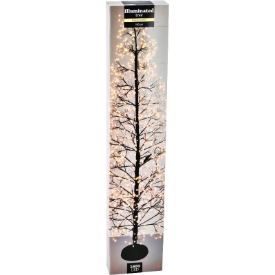 Homestyling Dekorativní světelný stromek 1600 LED 150 cm černý