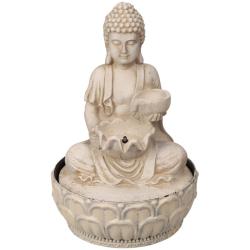 Homestyling Fontána pokojová s LED osvětlením 29 cm Budha béžová Homestyling Fontána pokojová s LED osvětlením 29 cm Budha béžová