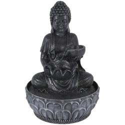 Homestyling Fontána pokojová s LED osvětlením 29 cm Budha černá Homestyling Fontána pokojová s LED osvětlením 29 cm Budha černá