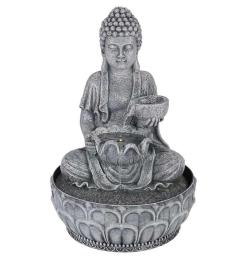 Homestyling Fontána pokojová s LED osvětlením 29 cm Budha šedá Homestyling Fontána pokojová s LED osvětlením 29 cm Budha šedá