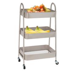 Homestyling Kuchyňský úložný vozík třípatrový kov béžová