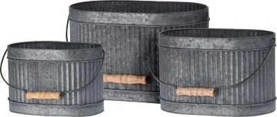 Homestyling Květináč dekorativní sada 3 ks FLOWERS GARDEN ovál Homestyling Květináč dekorativní sada 3 ks FLOWERS GARDEN ovál