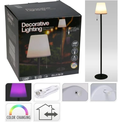 Homestyling LED lampa stojanová černá 106 cm