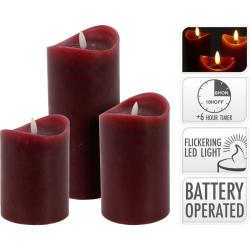 Homestyling LED svíčka sada 3 ks červená Homestyling LED svíčka sada 3 ks červená