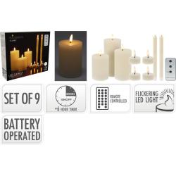 Homestyling LED svíčky sada 9 ks s dálkovým ovládáním Homestyling LED svíčky sada 9 ks s dálkovým ovládáním
