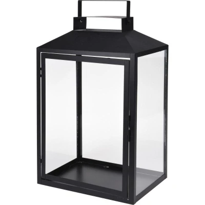 Homestyling Lucerna kovová sada 3 ks sklo 44+35+28cm