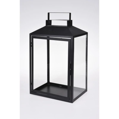 Homestyling Lucerna kovová sada 3 ks sklo 44+35+28cm