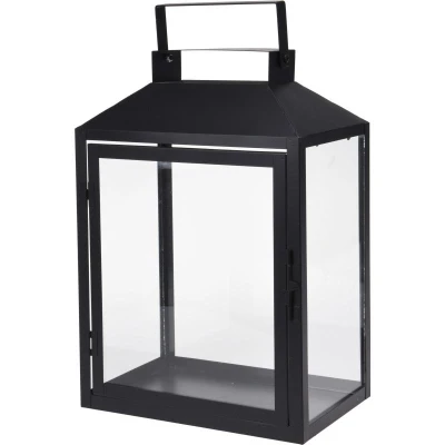 Homestyling Lucerna kovová sada 3 ks sklo 44+35+28cm