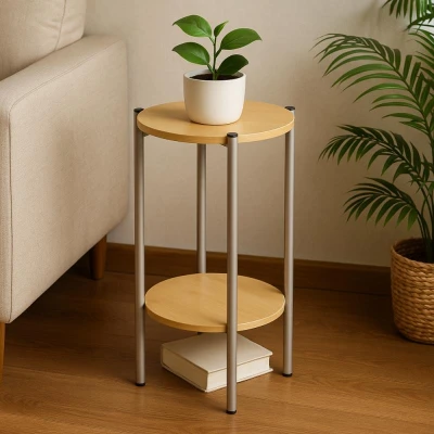 Homestyling Odkladací stolík 31x31x61 cm dizajn drevo