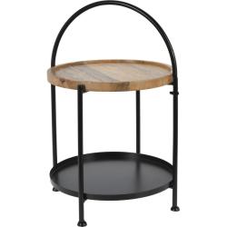 Homestyling Odkládací stolek pr. 39 x 55 cm kov / dřevo Homestyling Odkládací stolek pr. 39 x 55 cm kov / dřevo