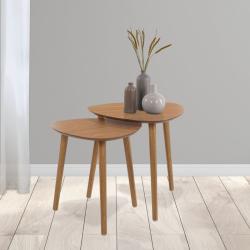 Homestyling Odkládací stolek sada 2 ks borovice