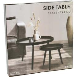 Homestyling Odkládací stolek sada 2 ks borovice černá