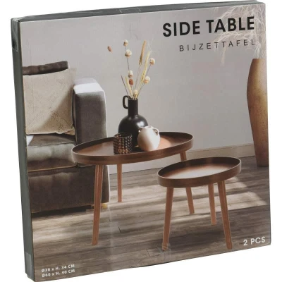 Homestyling Odkládací stolek sada 2 ks borovice tmavě hnědá