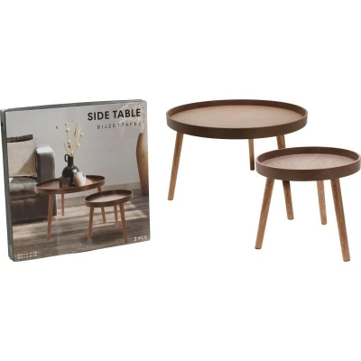 Homestyling Odkládací stolek sada 2 ks borovice tmavě hnědá