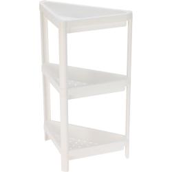 Homestyling Plastový regál 3patrový rohový 71 cm bílá