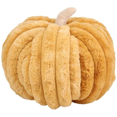 Homestyling Polštář dekorační dýně polyester 32 × 25 cm žlutá