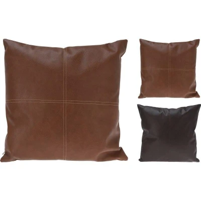Homestyling Polštář dekorační PU kůže 45 x 45 cm tmavě hnědá Homestyling Polštář dekorační PU kůže 45 x 45 cm tmavě hnědá