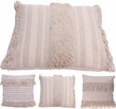 Homestyling Polštář dekorační se střapci bavlna 45 x 45 cm DESIGN 3