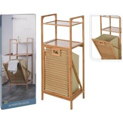 Homestyling Regál do koupelny s košem na prádlo 95 cm