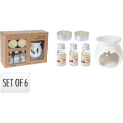 Homestyling Sada aroma lampa s příslušenstvím 8 ks vanilka Homestyling Sada aroma lampa s příslušenstvím 8 ks vanilka
