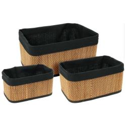 Homestyling Sada košíků 3 ks bambus/len