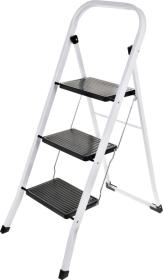 Homestyling Schůdky ocelové 3 nášlapy bílá / černá Homestyling Schůdky ocelové 3 nášlapy bílá / černá