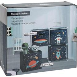 Homestyling Skříňka se 4 boxy dětská vesmír