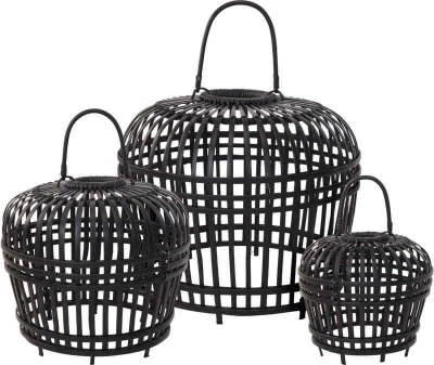 Homestyling Stínidlo na lampu bambus černá 60 cm Homestyling Stínidlo na lampu bambus černá 60 cm