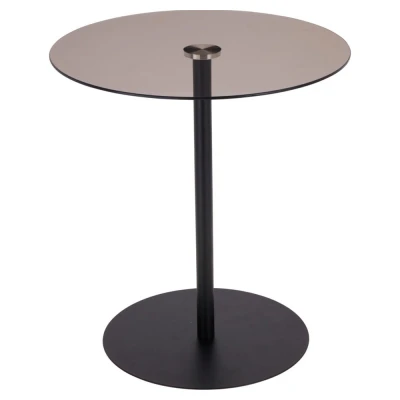 Homestyling Stolek odkládací kov/sklo 40 cm černá