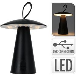Homestyling Stolní LED lampa nabíjecí černá