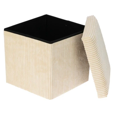 Homestyling Taburet s úložným prostorem 38 cm krémová