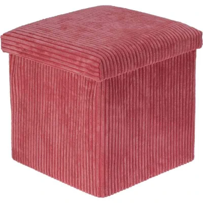 Homestyling Taburet s úložným prostorem 38 x 38 x 38 cm růžová Homestyling Taburet s úložným prostorem 38 x 38 x 38 cm růžová