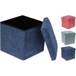 Homestyling Taburet s úložným prostorem 38 x 38 x 38 cm růžová