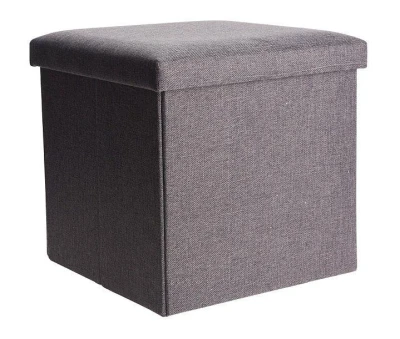 Homestyling Taburet s úložným prostorem 38x38cm šedá Homestyling Taburet s úložným prostorem 38x38cm šedá