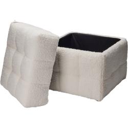 Homestyling Taburet s úložným prostorem 38x38x37 cm bílá