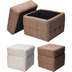 Homestyling Taburet s úložným prostorem 38x38x37 cm bílá