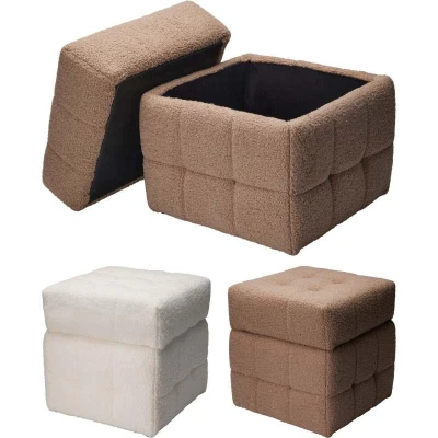 Homestyling Taburet s úložným prostorem 38x38x37 cm bílá