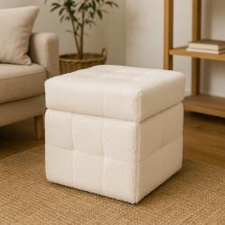 Homestyling Taburet s úložným prostorem 38x38x37 cm bílá