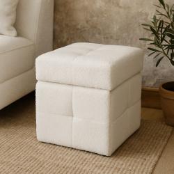 Homestyling Taburet s úložným prostorem 38x38x37 cm bílá