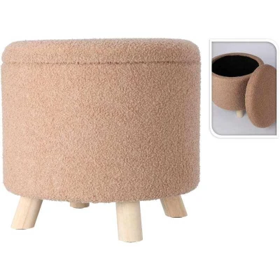 Homestyling Taburet s úložným prostorem TEDDY 40 cm béžová