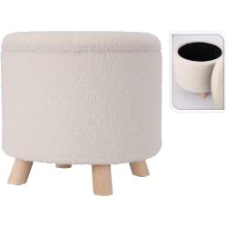 Homestyling Taburet s úložným prostorem TEDDY 40 cm bílá Homestyling Taburet s úložným prostorem TEDDY 40 cm bílá