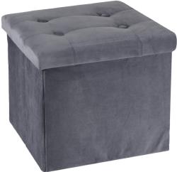 Homestyling Taburet s úložným prostorem VELVET 38 x 38 cm šedá