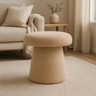 Homestyling Taburet ve tvaru houby 43 cm béžová