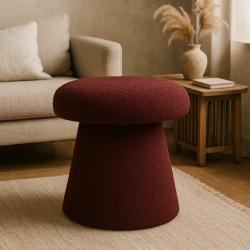 Homestyling Taburet ve tvaru houby 43 cm burgundy