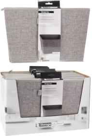 Homestyling Úložný box 39x30x24 cm textil šedý