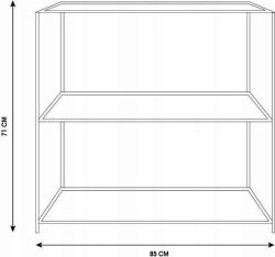 Homestyling Úložný regál 2 police 85cm